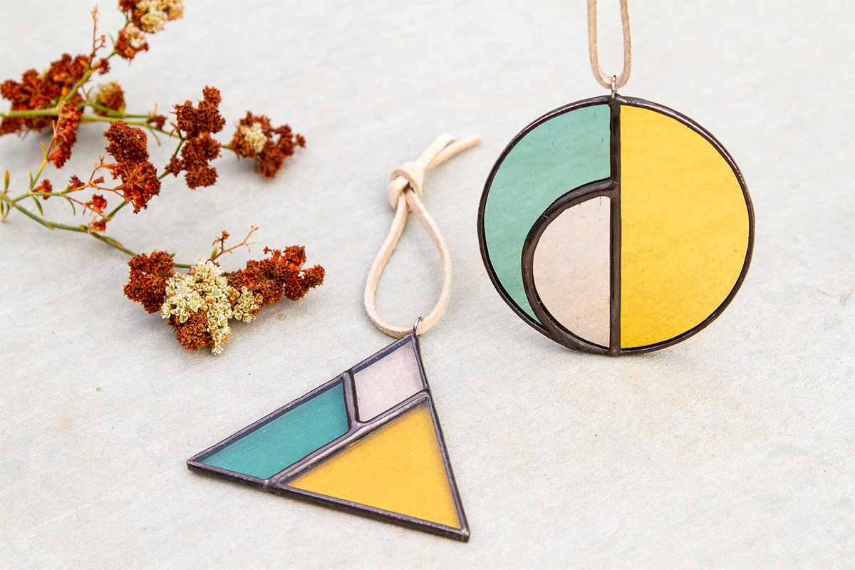 Stained Glass Sun Catchers: Modern Ornament Set